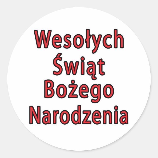 Sticker Rond Wesolych Swiat Bozego Narodzenia (Devant)