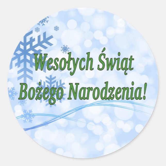 Sticker Rond Wesołych Świąt ... ! Joyeux Noël en polonais gf (Devant)