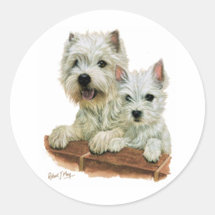 Sticker Rond West Highland White Terrier
