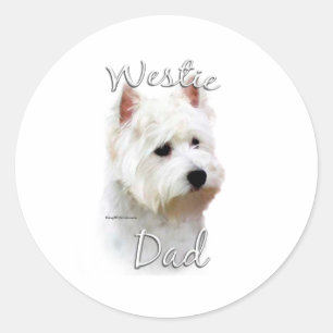 Sticker Rond West Highland White Terrier Papa 2