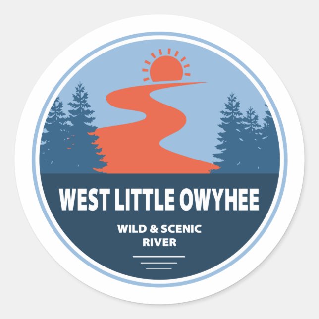 Sticker Rond West Little Owyhee Wild Et Rivière Pittoresque Ore (Devant)