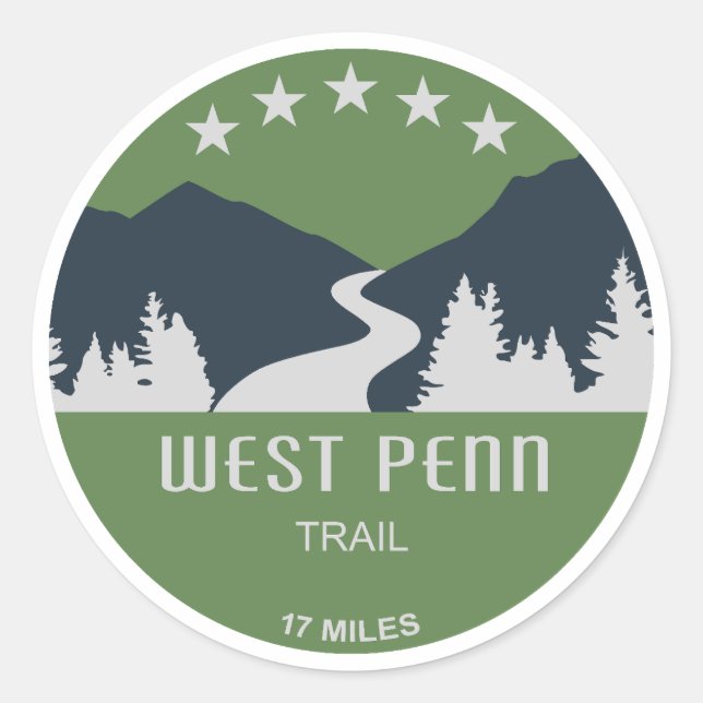 Sticker Rond West Penn Trail Pennsylvanie (Devant)