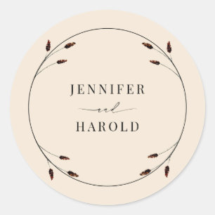 Sticker Rond Western Boho Farm Mariage
