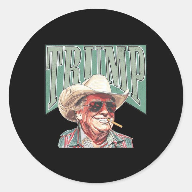 Sticker Rond Western Make America Great Trump Daddy (Devant)