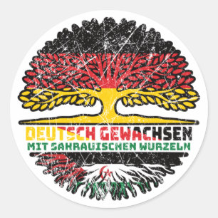 Sticker Rond Westsahara Sahaurisch Deutsch Deutschland Baum