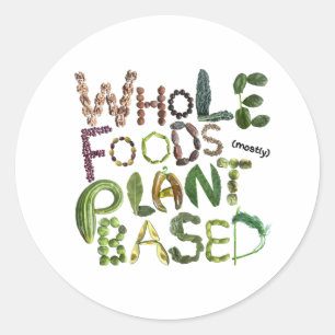 Sticker Rond WFPB à base de Plante alimentaire entier