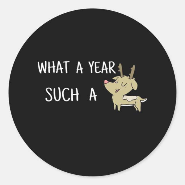 Sticker Rond What A Fun Deer Moment Retro Style  (Devant)