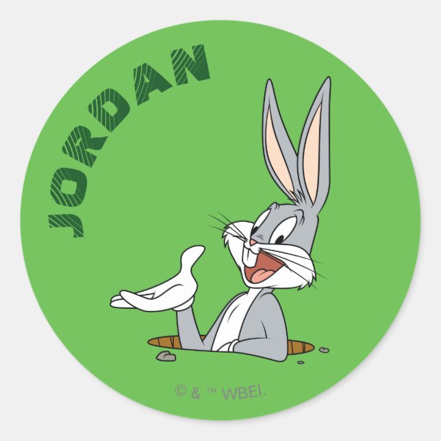 Sticker Rond WHAT’S UP DOC?™ BUGS BUNNY™ Rabbit Hole (Devant)