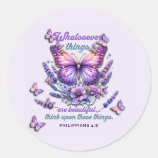 Sticker Rond Whatsoever Things Are Scripture