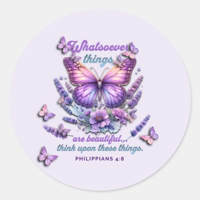 Sticker Rond Whatsoever Things Are Scripture (Devant)