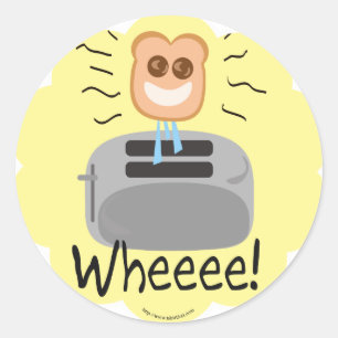 Sticker Rond Wheeee ! pain grillé heureux !