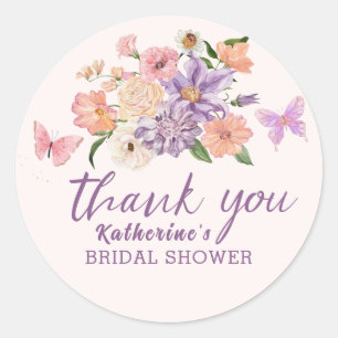 Sticker Rond Whimsical il me donne papillons nuptiale Douche
