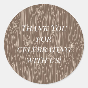 Sticker Rond Whimsical Rustic Wood Grain Forêt de bois