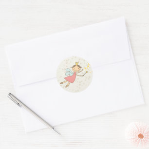 Sticker Rond Whimsical Sweet Fairy Princesse Fille Fête d'anniv