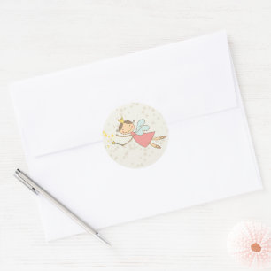 Sticker Rond Whimsical Sweet Fairy Princesse Fille Fête d'anniv