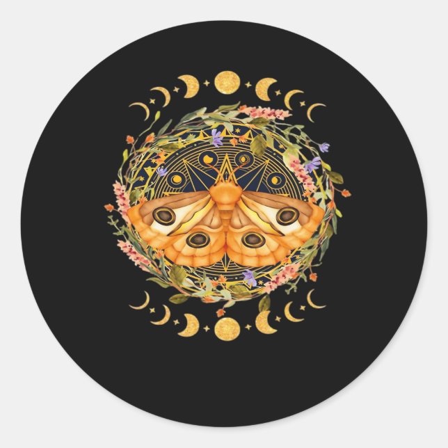 Sticker Rond Whimsigoth Moth Classic (Devant)