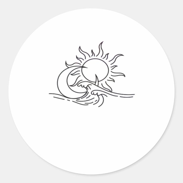 Sticker Rond Whimsigoth Sun Sea Witchy (Devant)