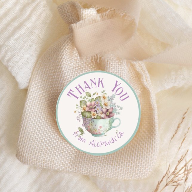 Sticker Rond WhimssFleur sauvage Fairytale Tea Party (Créateur téléchargé)