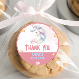 Sticker Rond Whimssmagic pastel unicorn anniversaire de enfant 