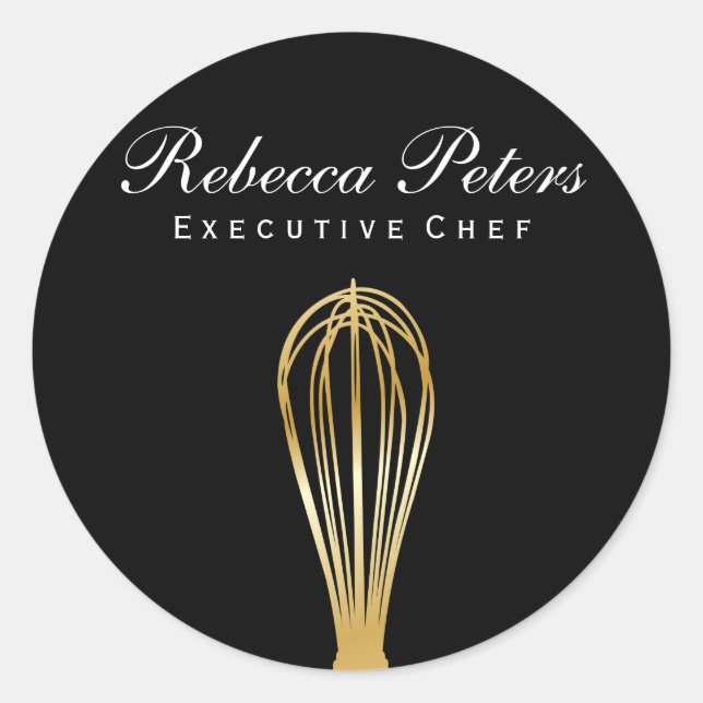 Sticker Rond Whisk (or) | Maître culinaire (Devant)