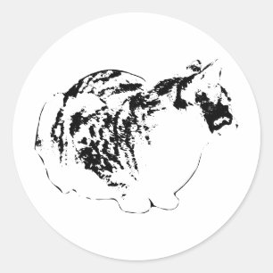 Sticker Rond Whiskers à l'horizon