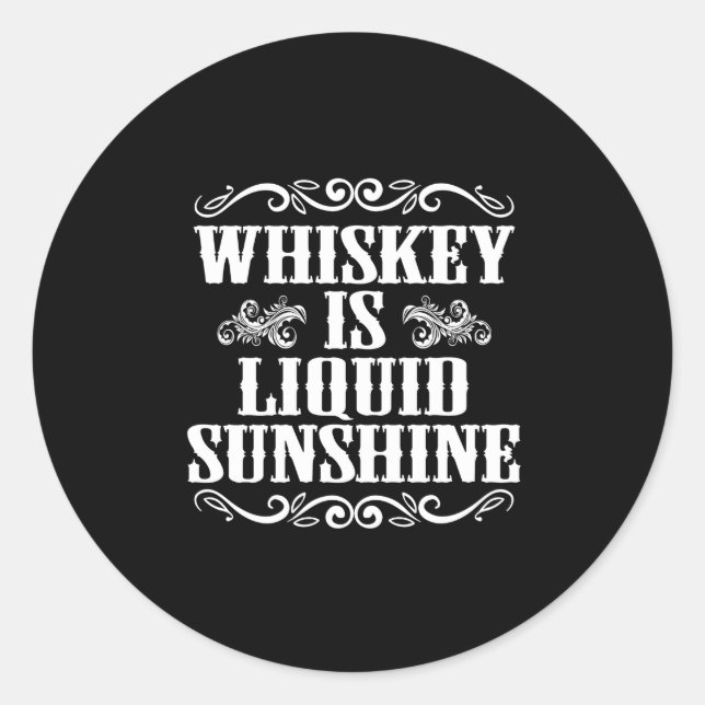 Sticker Rond Whiskey Bourbon aide Alcool TShirt cadeau (Devant)