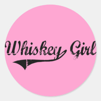 Sticker Rond Whiskey Girl