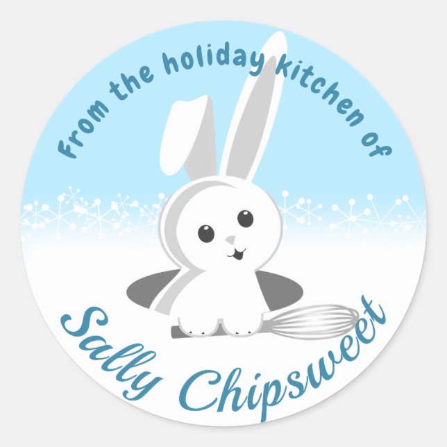 Sticker Rond Whisky lapin de Noël de la cuisine de l'autocollan (Devant)
