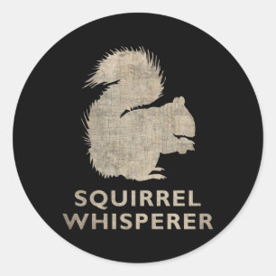Sticker Rond Whisperer d'écureuil vintage