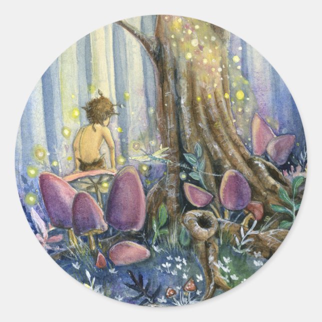 Sticker Rond Whisperes forestières (Devant)