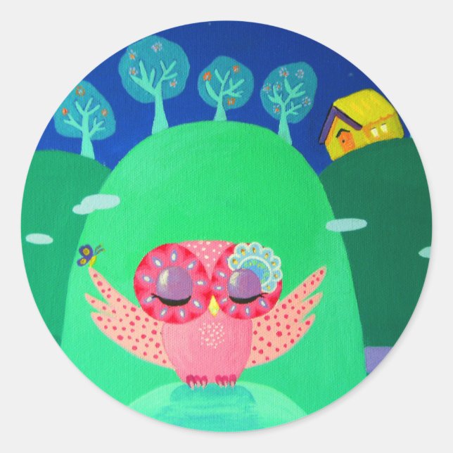 Sticker Rond Whispers de montagne (Devant)