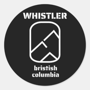 Sticker Rond Whistler Colombie-Britannique Canada Ski Snowboard