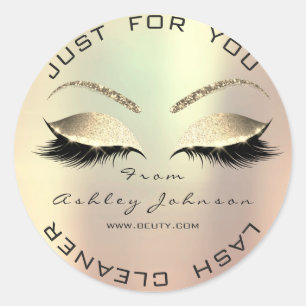 Sticker Rond White Beauty Salon Parties scintillant Gold Lash E