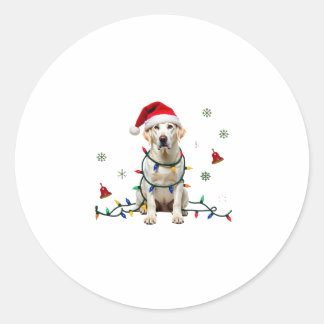 Sticker Rond White Boxer Dog Ugly Christmas Sweater Funny Xmas 