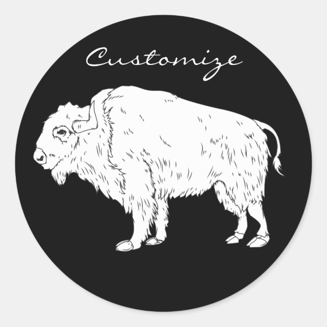 Sticker Rond White Buffalo Thunder_cove (Devant)