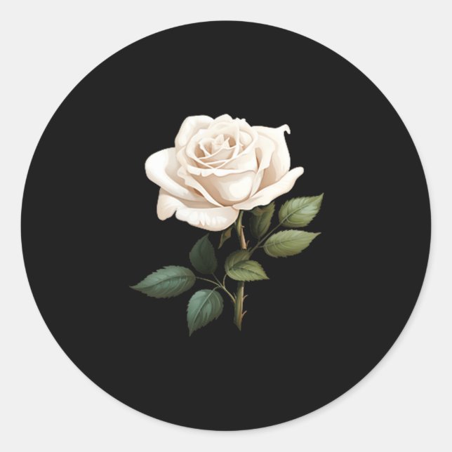 Sticker Rond White Rose Graphic  (Devant)