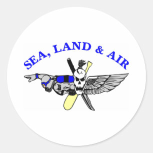 Sticker Rond White Sea Land Air