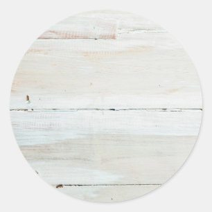 Sticker Rond White Woodgrain