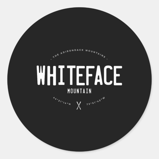 Sticker Rond Whiteface Mountain New York Graphic Distressed Vin (Devant)