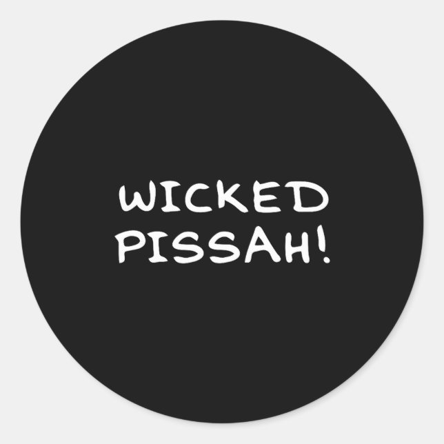 Sticker Rond Wicked Ah! Funny Awesome Er New England  (Devant)