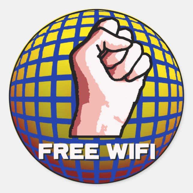 Sticker Rond WiFi gratuit (Devant)