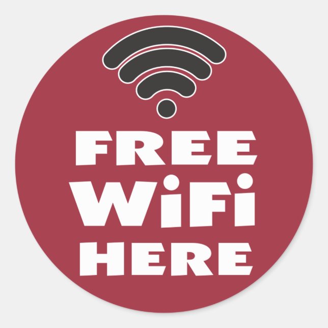 Sticker Rond WiFi gratuit ici (Devant)