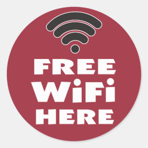 Sticker Rond WiFi gratuit ici