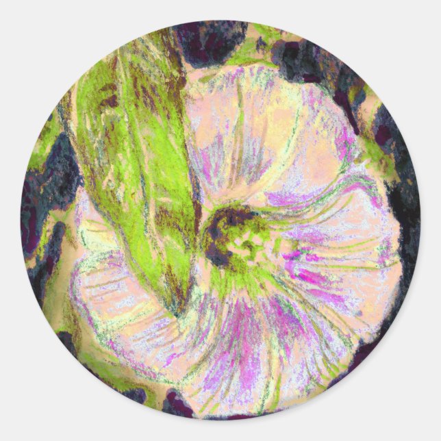 Sticker Rond Wild Morning Glory par Alexandra Cook (Devant)