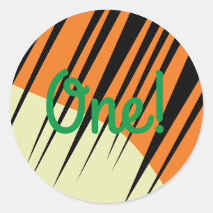 Sticker Rond Wild One 1er anniversaire fête enfants Safari