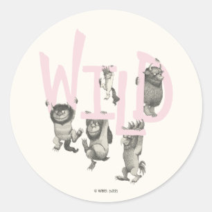 Sticker Rond WILD   Wild Things et Max - Rose