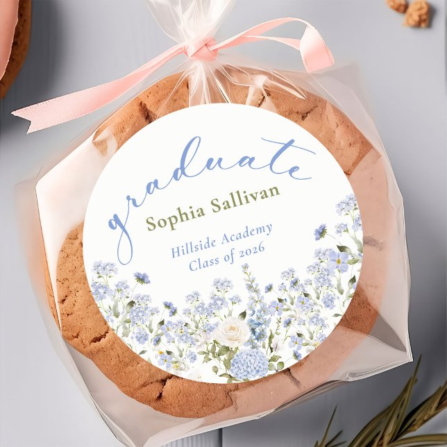 Sticker Rond Wildflower Bloom Graduation Party (Créateur téléchargé)