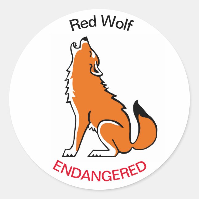 Sticker Rond Wildlife Red WOLF -Animal activiste- Conservation- (Devant)