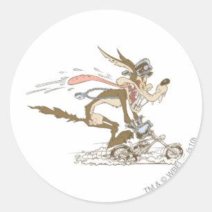 Sticker Rond WILE E. COYOTE™ Cycle Racer