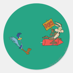 Sticker Rond WILE E. COYOTE™ et ROAD RUNNER™